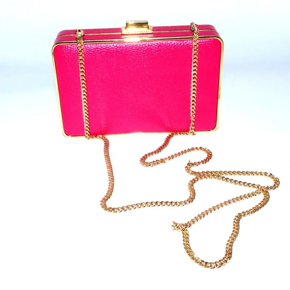 Michael Kors Cross Body Bag Satchel Purse Pink Leather Gold Hardware